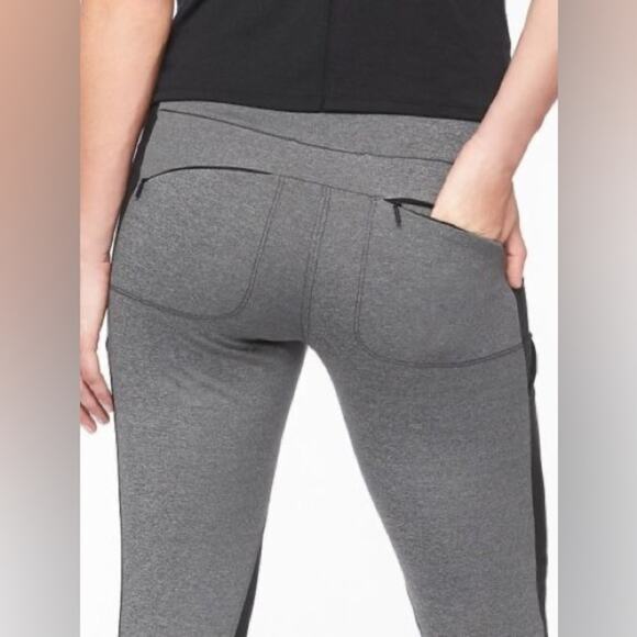 Athleta Essex Hybrid Tights Leggings Women's Heather Gray  -  Size:   LT - Picture 2 of 16